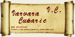Varvara Cuparić vizit kartica